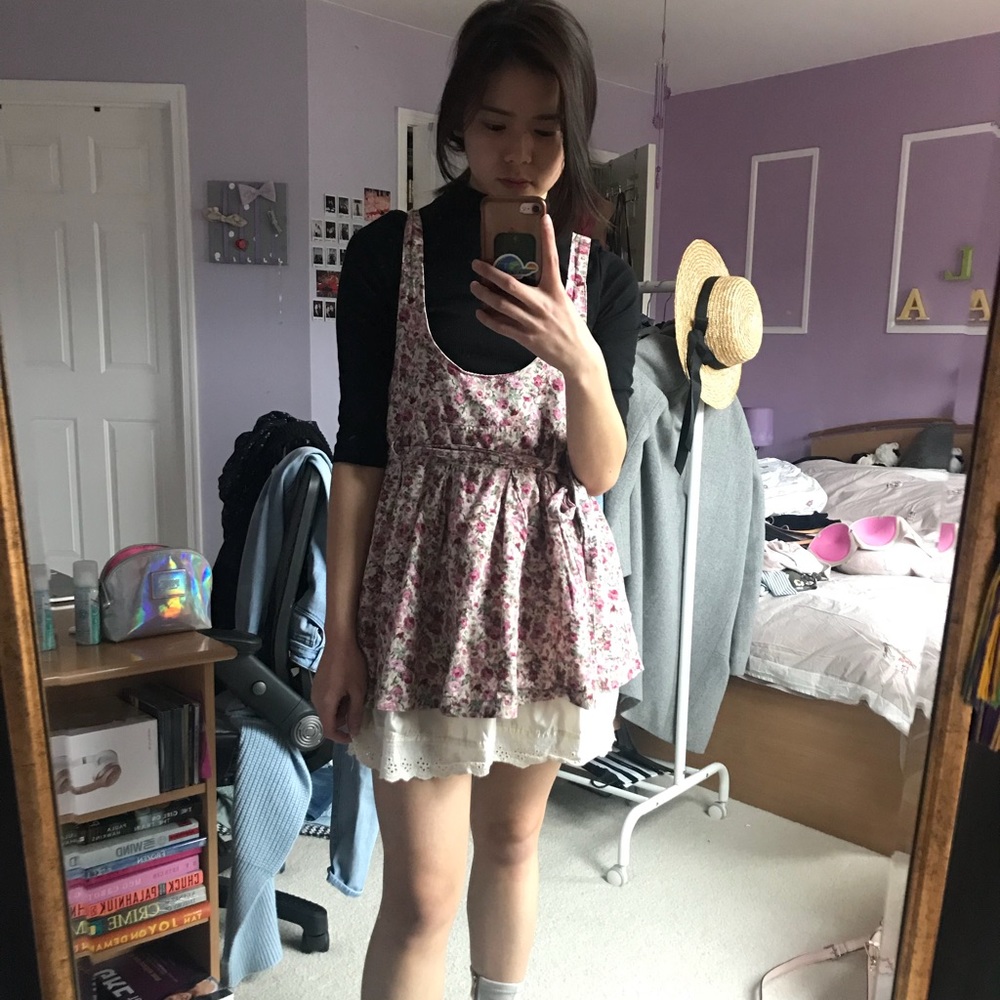 Suspender/Overall Floral Overall Dress
